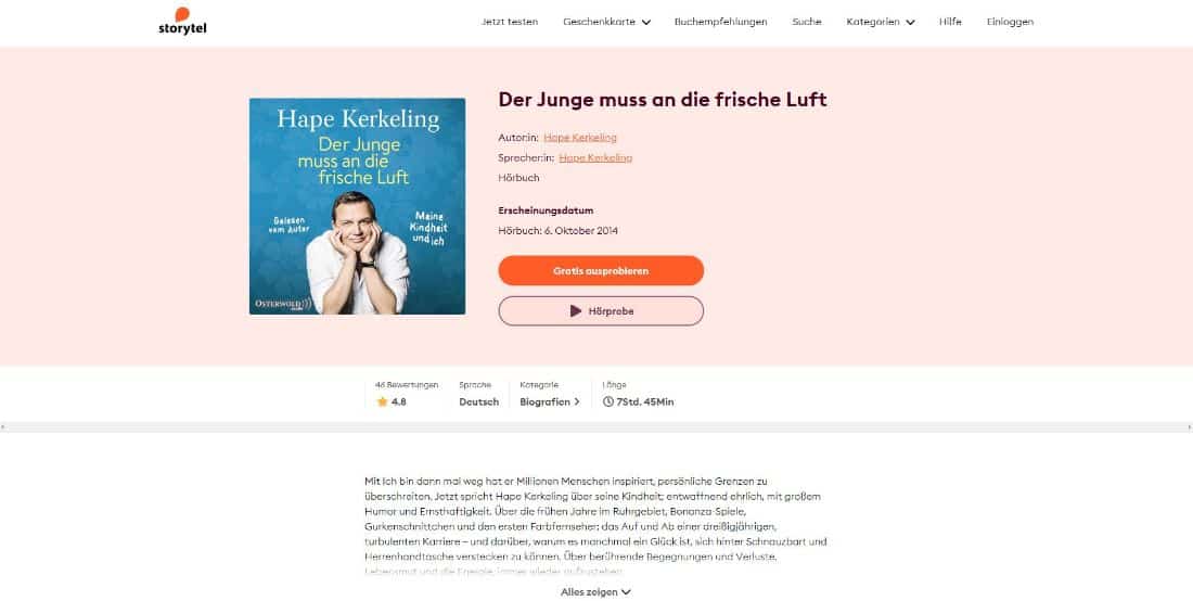 Der Junge muss an die frische Luft Hörbuch kostenlos