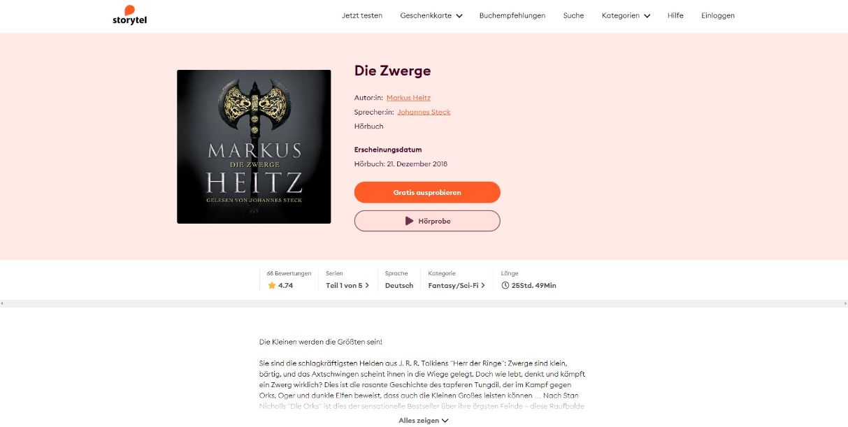 Die Zwerge Hörbuch kostenlos