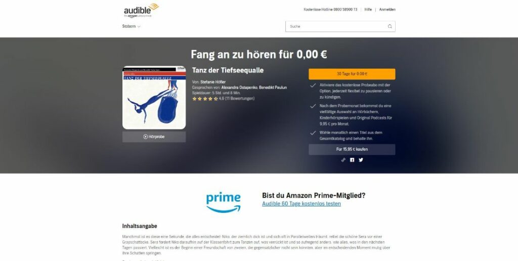 Tanz Der Tiefseequalle Hörbuch Kostenlos www.hoerbuchmagazin.de