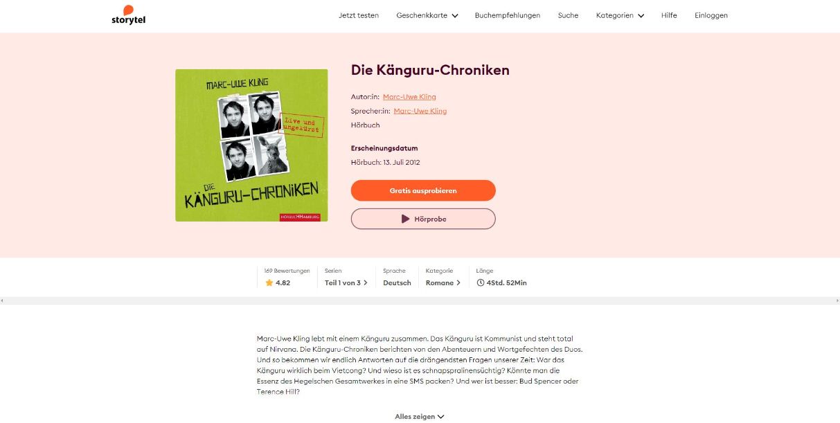 Känguru Chroniken Hörbuch kostenlos